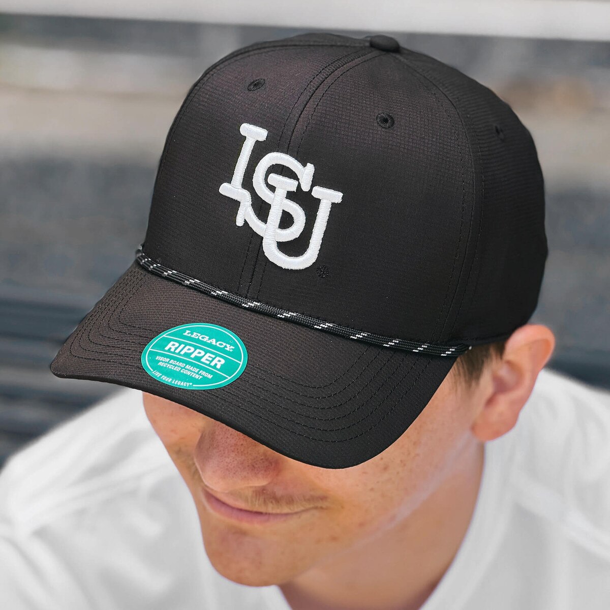 Legacy ISU Black Adjustable Rope Hat front
